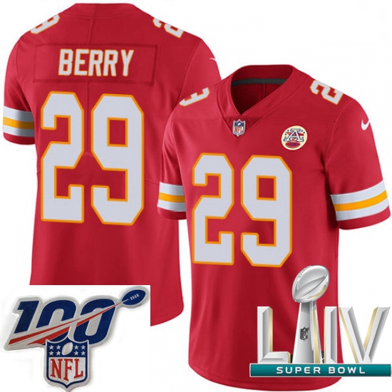 2020 Super Bowl LIV Men Nike Kansas City Chiefs #29 Eric Berry Red Team Color Vapor Untouchable Limi