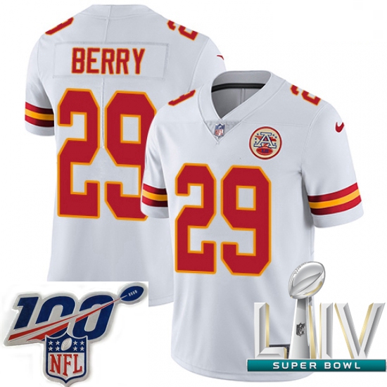 2020 Super Bowl LIV Men Nike Kansas City Chiefs #29 Eric Berry White Vapor Untouchable Limited Playe