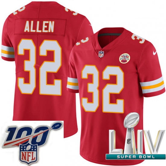 2020 Super Bowl LIV Men Nike Kansas City Chiefs #32 Marcus Allen Red Team Color Vapor Untouchable Li