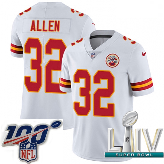 2020 Super Bowl LIV Men Nike Kansas City Chiefs #32 Marcus Allen White Vapor Untouchable Limited Pla