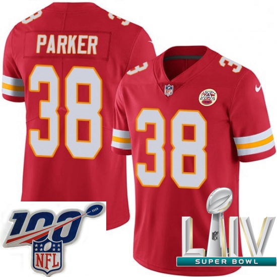 2020 Super Bowl LIV Men Nike Kansas City Chiefs #38 Ron Parker Red Team Color Vapor Untouchable Limi