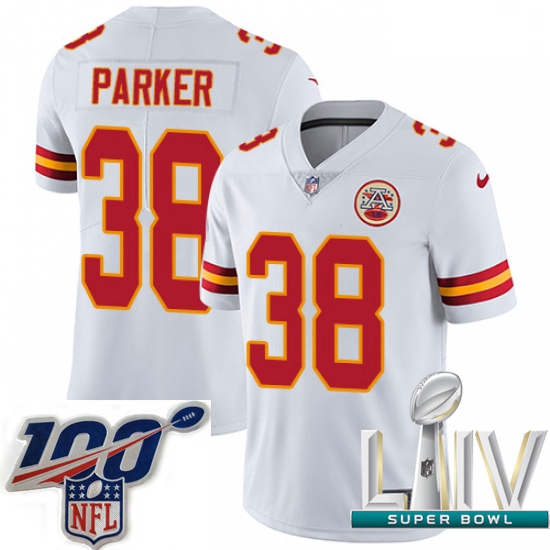 2020 Super Bowl LIV Men Nike Kansas City Chiefs #38 Ron Parker White Vapor Untouchable Limited Playe