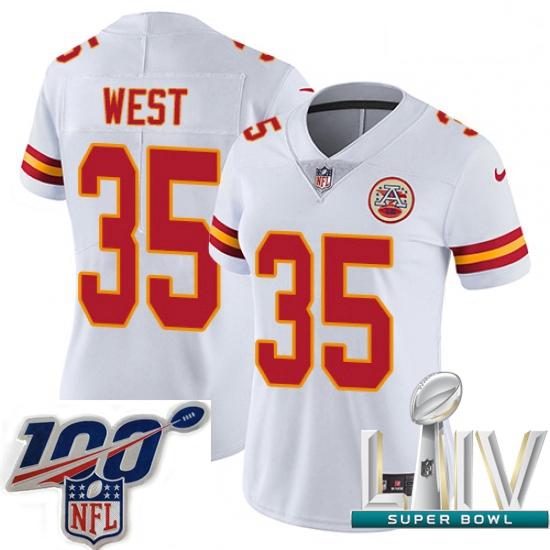 2020 Super Bowl LIV Women Nike Kansas City Chiefs #35 Charcandrick West White Vapor Untouchable Limi