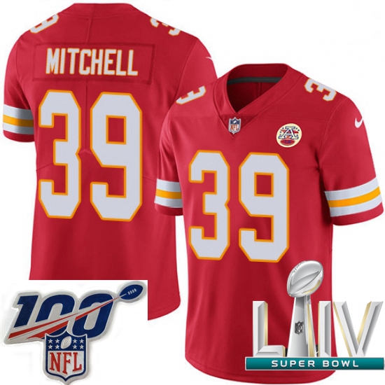 2020 Super Bowl LIV Men Nike Kansas City Chiefs #39 Terrance Mitchell Red Team Color Vapor Untouchab