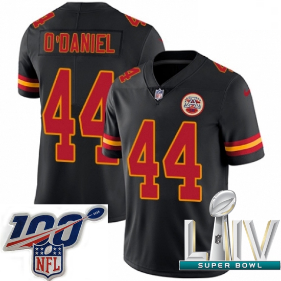 2020 Super Bowl LIV Men Nike Kansas City Chiefs #44 Dorian O'Daniel Limited Black Rush Vapor Untouch