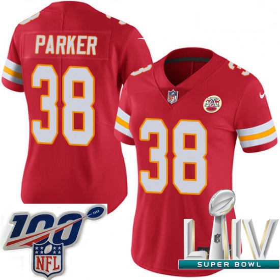 2020 Super Bowl LIV Women Nike Kansas City Chiefs #38 Ron Parker Red Team Color Vapor Untouchable Li