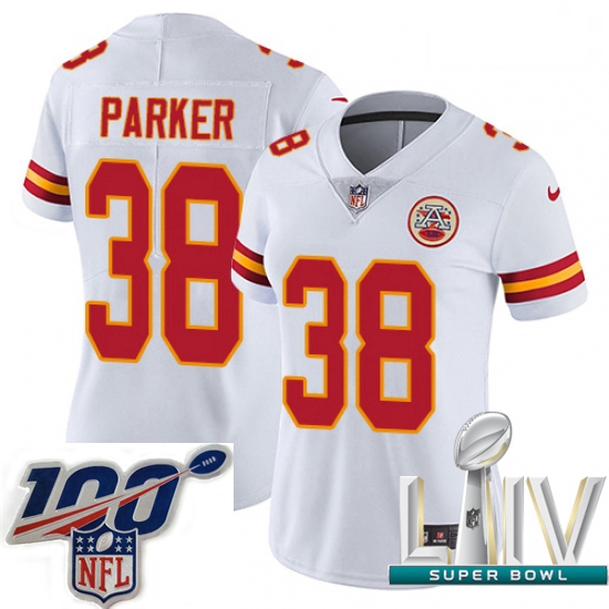 2020 Super Bowl LIV Women Nike Kansas City Chiefs #38 Ron Parker White Vapor Untouchable Limited Pla