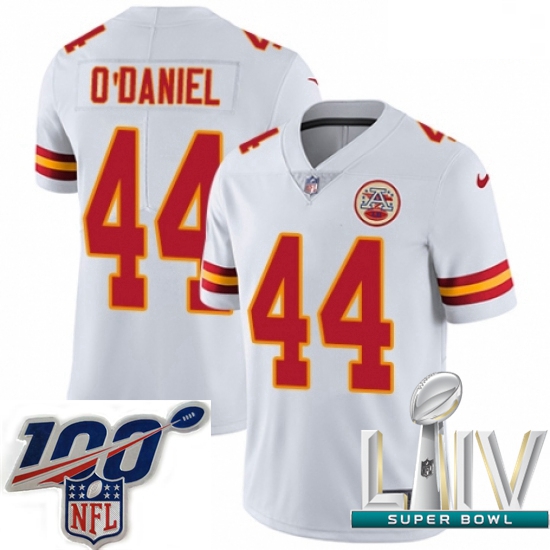 2020 Super Bowl LIV Men Nike Kansas City Chiefs #44 Dorian O'Daniel White Vapor Untouchable Limited 