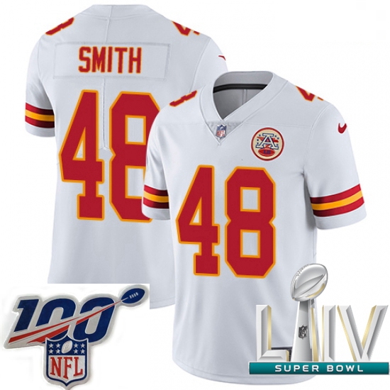 2020 Super Bowl LIV Men Nike Kansas City Chiefs #48 Terrance Smith White Vapor Untouchable Limited P