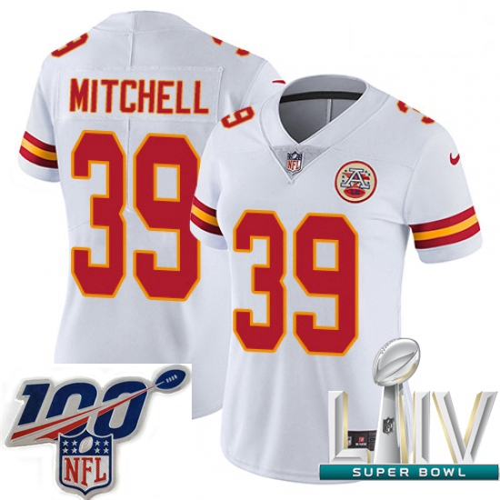 2020 Super Bowl LIV Women Nike Kansas City Chiefs #39 Terrance Mitchell White Vapor Untouchable Limi