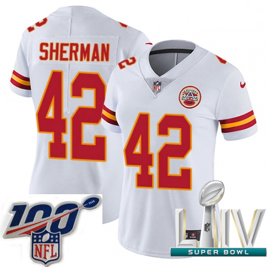 2020 Super Bowl LIV Women Nike Kansas City Chiefs #42 Anthony Sherman White Vapor Untouchable Limite