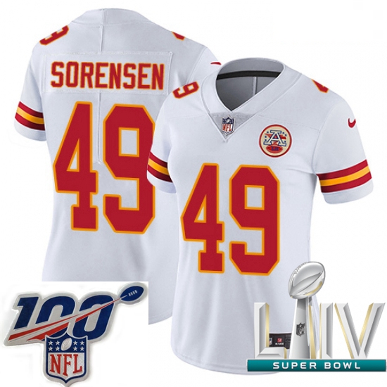 2020 Super Bowl LIV Women Nike Kansas City Chiefs #49 Daniel Sorensen White Vapor Untouchable Limite