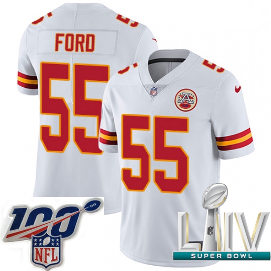 2020 Super Bowl LIV Men Nike Kansas City Chiefs #55 Dee Ford White Vapor Untouchable Limited Player 