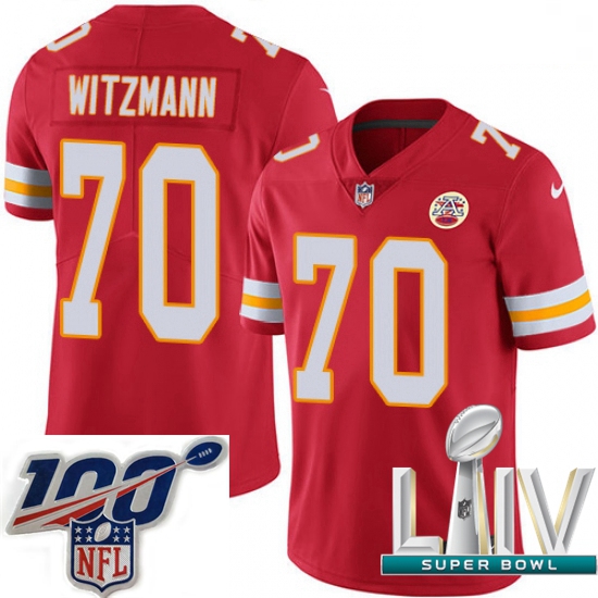 2020 Super Bowl LIV Men Nike Kansas City Chiefs #70 Bryan Witzmann Red Team Color Vapor Untouchable 