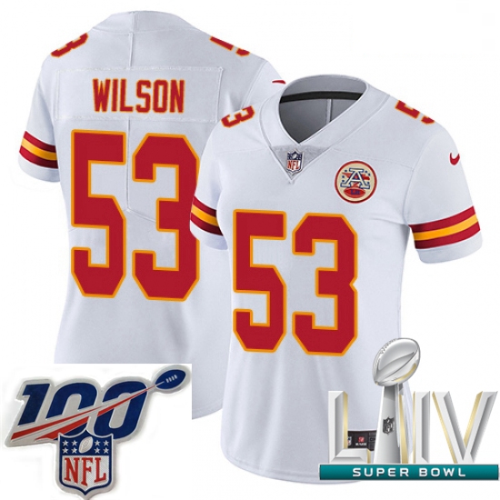 2020 Super Bowl LIV Women Nike Kansas City Chiefs #53 Ramik Wilson White Vapor Untouchable Limited P