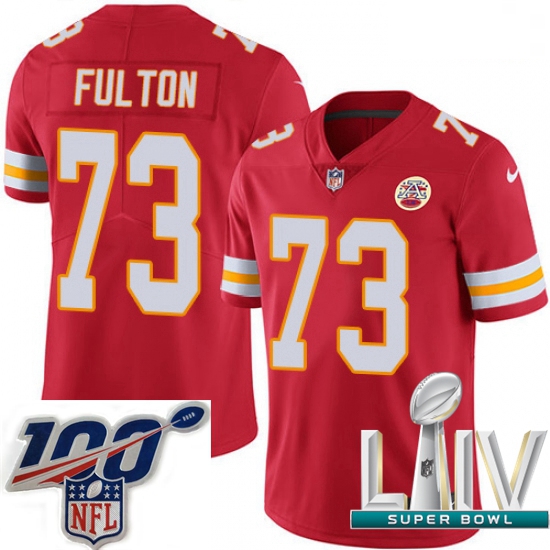 2020 Super Bowl LIV Men Nike Kansas City Chiefs #73 Zach Fulton Red Team Color Vapor Untouchable Lim