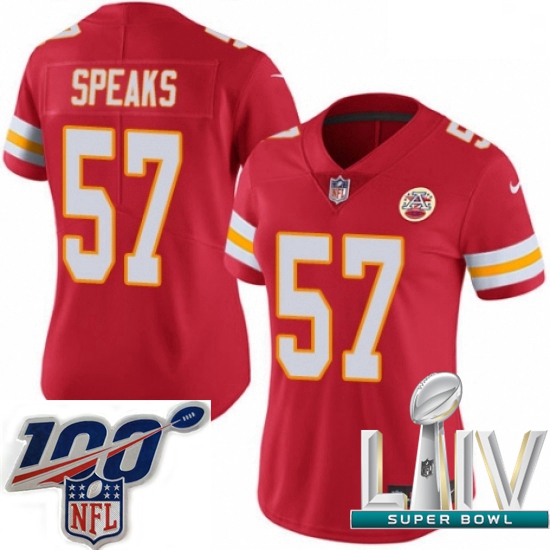 2020 Super Bowl LIV Women Nike Kansas City Chiefs #57 Breeland Speaks Red Team Color Vapor Untouchab