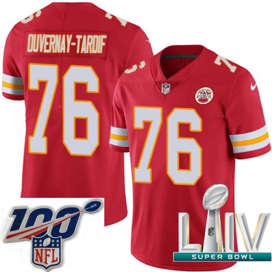 2020 Super Bowl LIV Men Nike Kansas City Chiefs #76 Laurent Duvernay-Tardif Red Team Color Vapor Unt