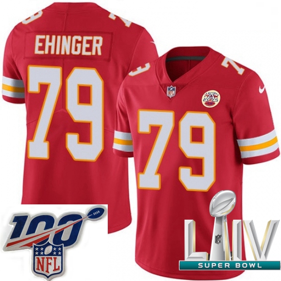 2020 Super Bowl LIV Men Nike Kansas City Chiefs #79 Parker Ehinger Red Team Color Vapor Untouchable 