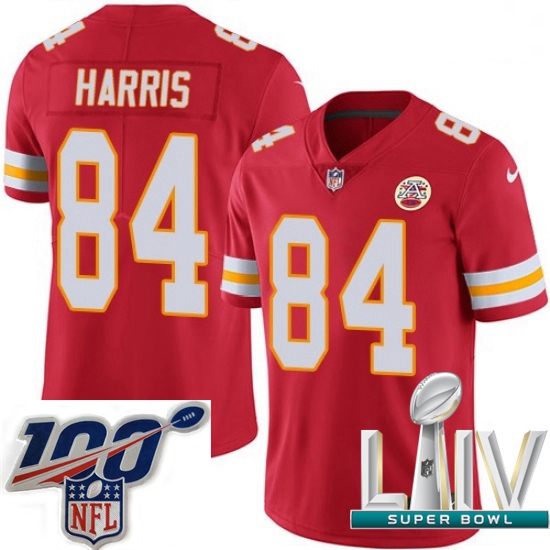 2020 Super Bowl LIV Men Nike Kansas City Chiefs #84 Demetrius Harris Red Team Color Vapor Untouchabl