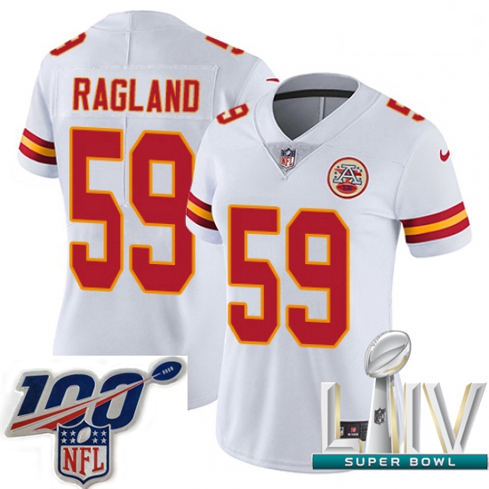 2020 Super Bowl LIV Women Nike Kansas City Chiefs #59 Reggie Ragland White Vapor Untouchable Limited