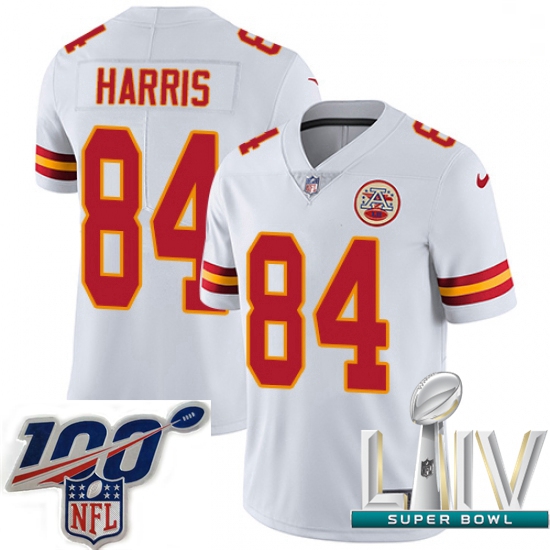 2020 Super Bowl LIV Men Nike Kansas City Chiefs #84 Demetrius Harris White Vapor Untouchable Limited