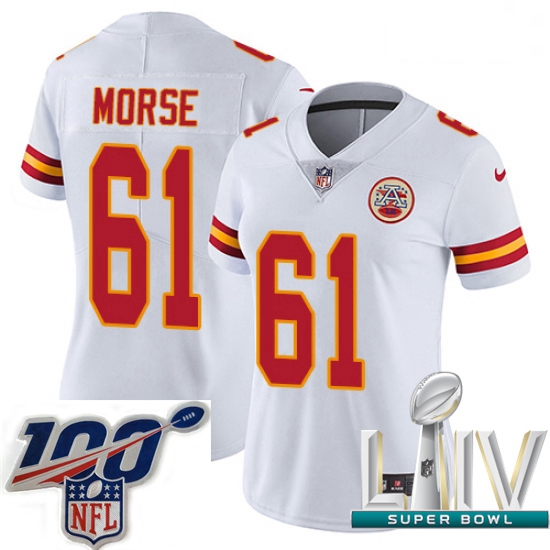 2020 Super Bowl LIV Women Nike Kansas City Chiefs #61 Mitch Morse White Vapor Untouchable Limited Pl