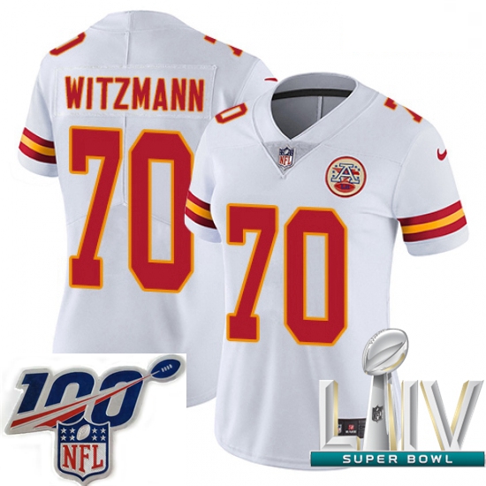 2020 Super Bowl LIV Women Nike Kansas City Chiefs #70 Bryan Witzmann White Vapor Untouchable Limited