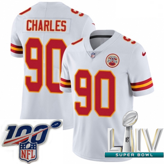 2020 Super Bowl LIV Men Nike Kansas City Chiefs #90 Stefan Charles White Vapor Untouchable Limited P