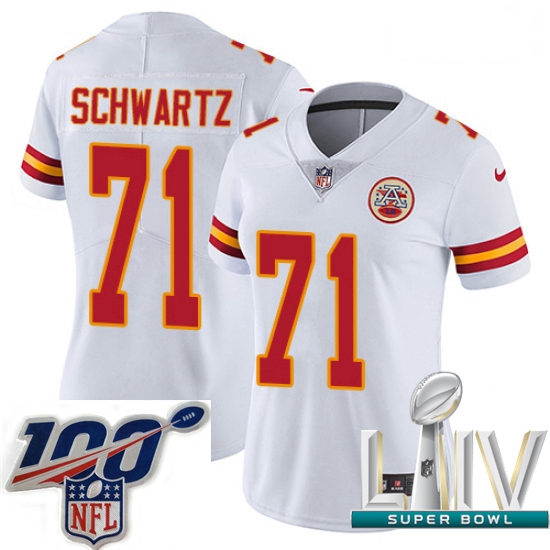 2020 Super Bowl LIV Women Nike Kansas City Chiefs #71 Mitchell Schwartz White Vapor Untouchable Limi