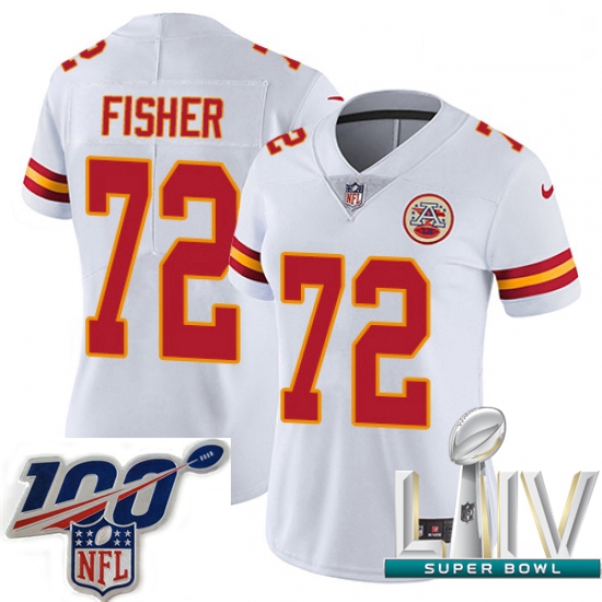 2020 Super Bowl LIV Women Nike Kansas City Chiefs #72 Eric Fisher White Vapor Untouchable Limited Pl