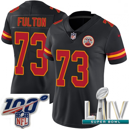 2020 Super Bowl LIV Women Nike Kansas City Chiefs #73 Zach Fulton Limited Black Rush Vapor Untouchab