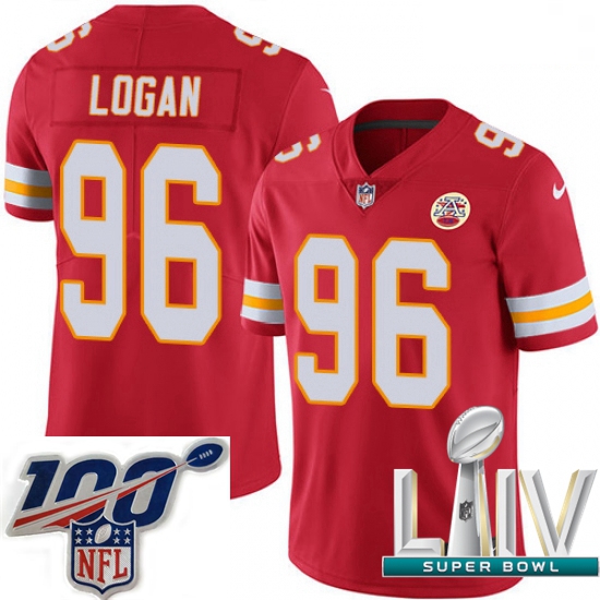 2020 Super Bowl LIV Men Nike Kansas City Chiefs #96 Bennie Logan Red Team Color Vapor Untouchable Li