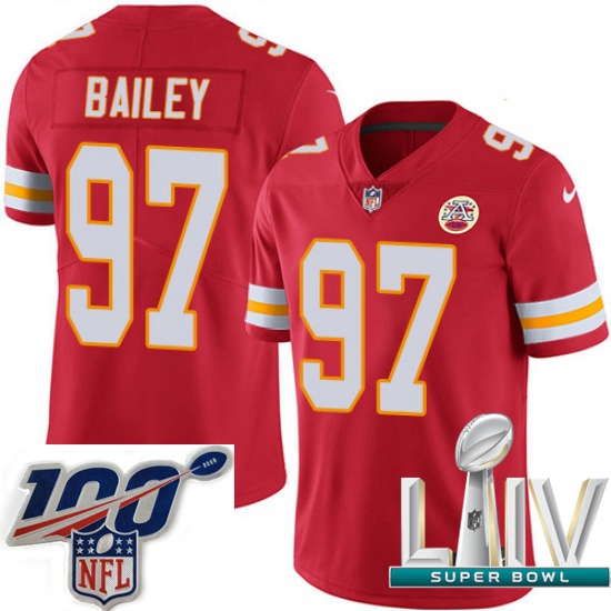 2020 Super Bowl LIV Men Nike Kansas City Chiefs #97 Allen Bailey Red Team Color Vapor Untouchable Li