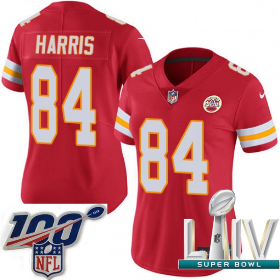 2020 Super Bowl LIV Women Nike Kansas City Chiefs #84 Demetrius Harris Red Team Color Vapor Untoucha