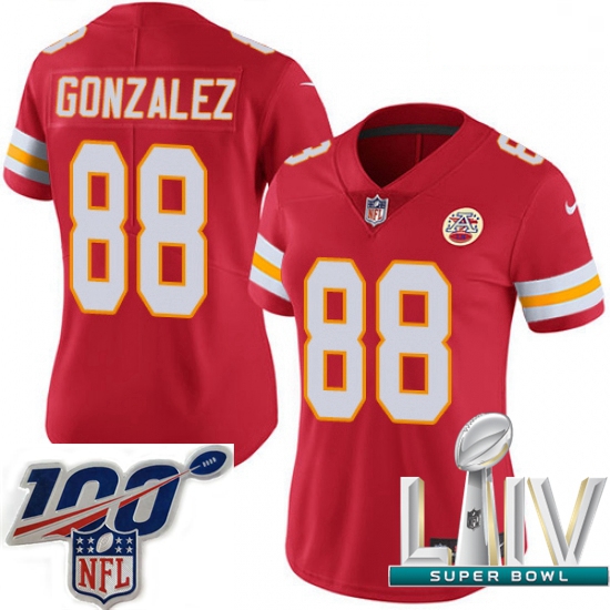 2020 Super Bowl LIV Women Nike Kansas City Chiefs #88 Tony Gonzalez Red Team Color Vapor Untouchable