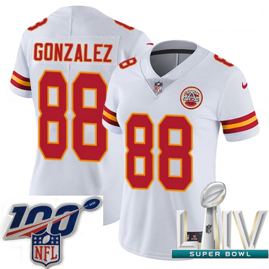 2020 Super Bowl LIV Women Nike Kansas City Chiefs #88 Tony Gonzalez White Vapor Untouchable Limited 