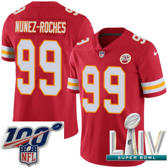 2020 Super Bowl LIV Men Nike Kansas City Chiefs #99 Rakeem Nunez-Roches Red Team Color Vapor Untouch