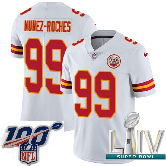 2020 Super Bowl LIV Men Nike Kansas City Chiefs #99 Rakeem Nunez-Roches White Vapor Untouchable Limi