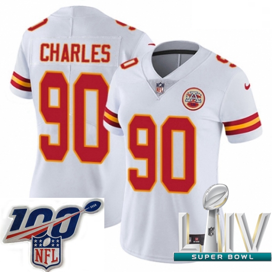 2020 Super Bowl LIV Women Nike Kansas City Chiefs #90 Stefan Charles White Vapor Untouchable Limited