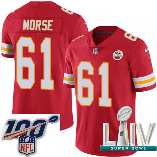 2020 Super Bowl LIV Youth Nike Kansas City Chiefs #61 Mitch Morse Red Team Color Vapor Untouchable L