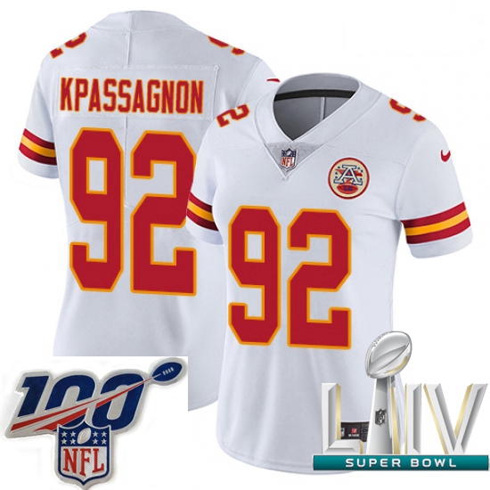 2020 Super Bowl LIV Women Nike Kansas City Chiefs #92 Tanoh Kpassagnon White Vapor Untouchable Limit