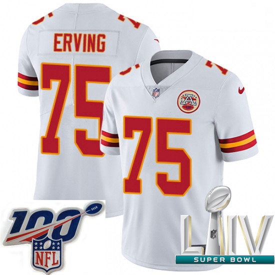 2020 Super Bowl LIV Youth Nike Kansas City Chiefs #75 Cameron Erving White Vapor Untouchable Limited