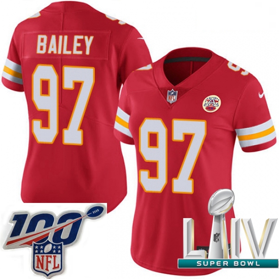 2020 Super Bowl LIV Women Nike Kansas City Chiefs #97 Allen Bailey Red Team Color Vapor Untouchable 