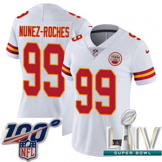 2020 Super Bowl LIV Women Nike Kansas City Chiefs #99 Rakeem Nunez-Roches White Vapor Untouchable Li