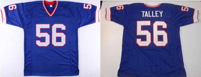 Men Bills 56 Darryl Talley blue throwback jersey