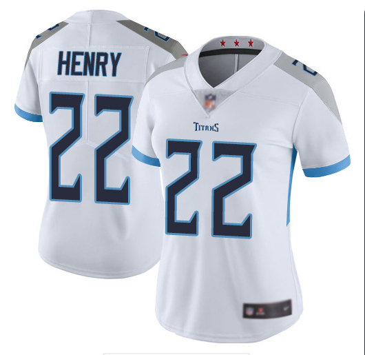 Women Nike Titans 22 Derrick Henry White Women New Vapor Untouchable Player Limited Jersey