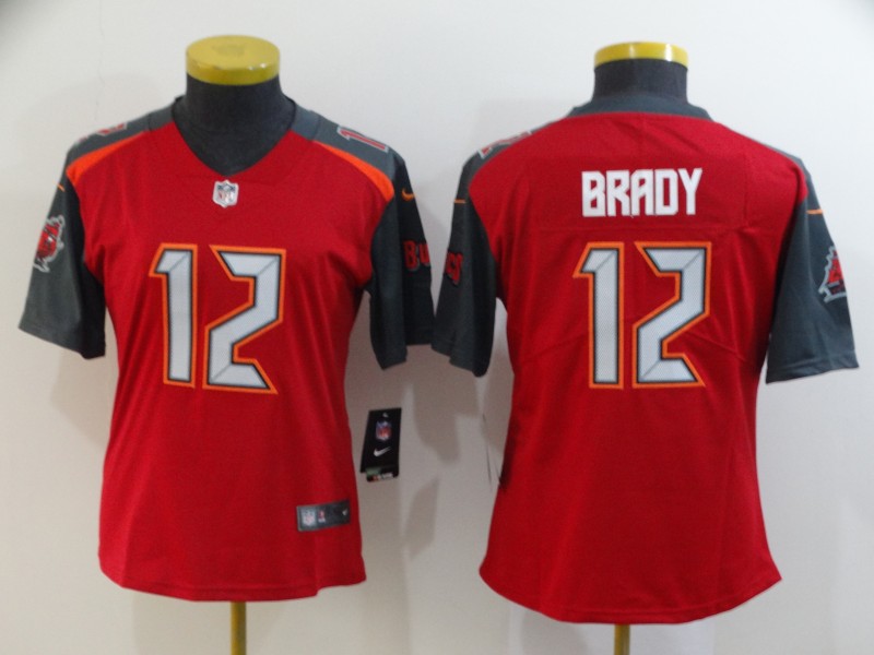 Women Buccaneers 12 Tom Brady Red Women Vapor Untouchable Limited Jersey