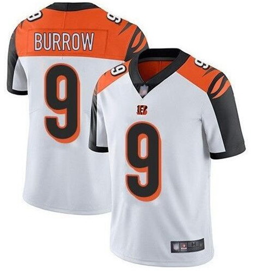 Nike Bengals 9 Joe Burrow White Black 2020 NFL Draft First Round Pick Vapor Untouchable Limited Jers