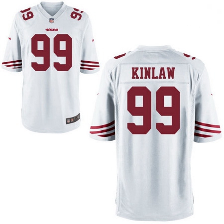 Youth Nike 49ers 99 Javon Kinlaw White Game Stitched NFL Jersey